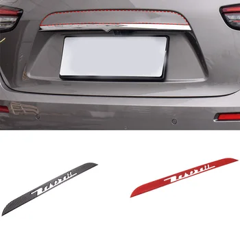 За Maserati Ghibli 2013-2022 Лента за украса на логото на багажника на колата от мека въглеродни влакна, външни аксесоари
