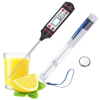 Термометър за храна дръжки, електронен цифров дисплей тип сонда, термометър за маслото за печене на барбекю