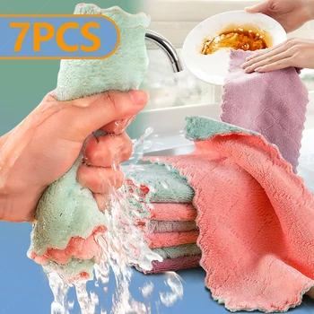 Вълшебни кърпички за миене на съдове кърпичка за почистване от Микрофибър Миещи Почистващи Кърпи Кърпи Тампони Множество Плат Удебелена Кухненска За Magic