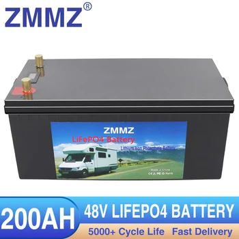 48V 200Ah LiFePO4, Литиево-желязо-фосфатный Батерия LiFePO4 Вграден BMS 5000 + Дълбоките Цикли За Кемперов RV Golf Cart Слънчев Със Зарядно устройство