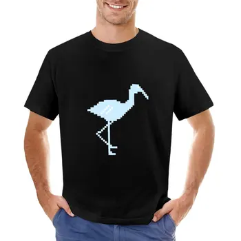 Синята Фламинго! Тениска с графичен дизайн, лятна мъжка тениска тренировочная