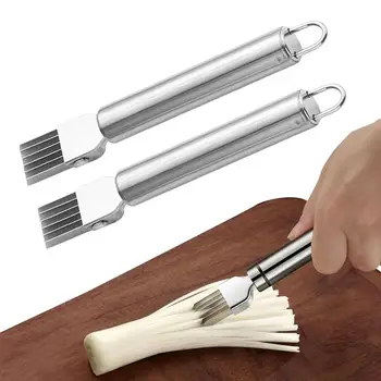 Нож за нарязване на лук, Ренде за зеленчуци, нож за нарязване на лук, Мултифункционален Кухненски инструмент за Нарязване на лук, Наденица Чили